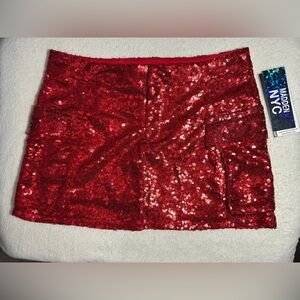 Small Red Sequin Mini Skirt by Madden NYC - nwt